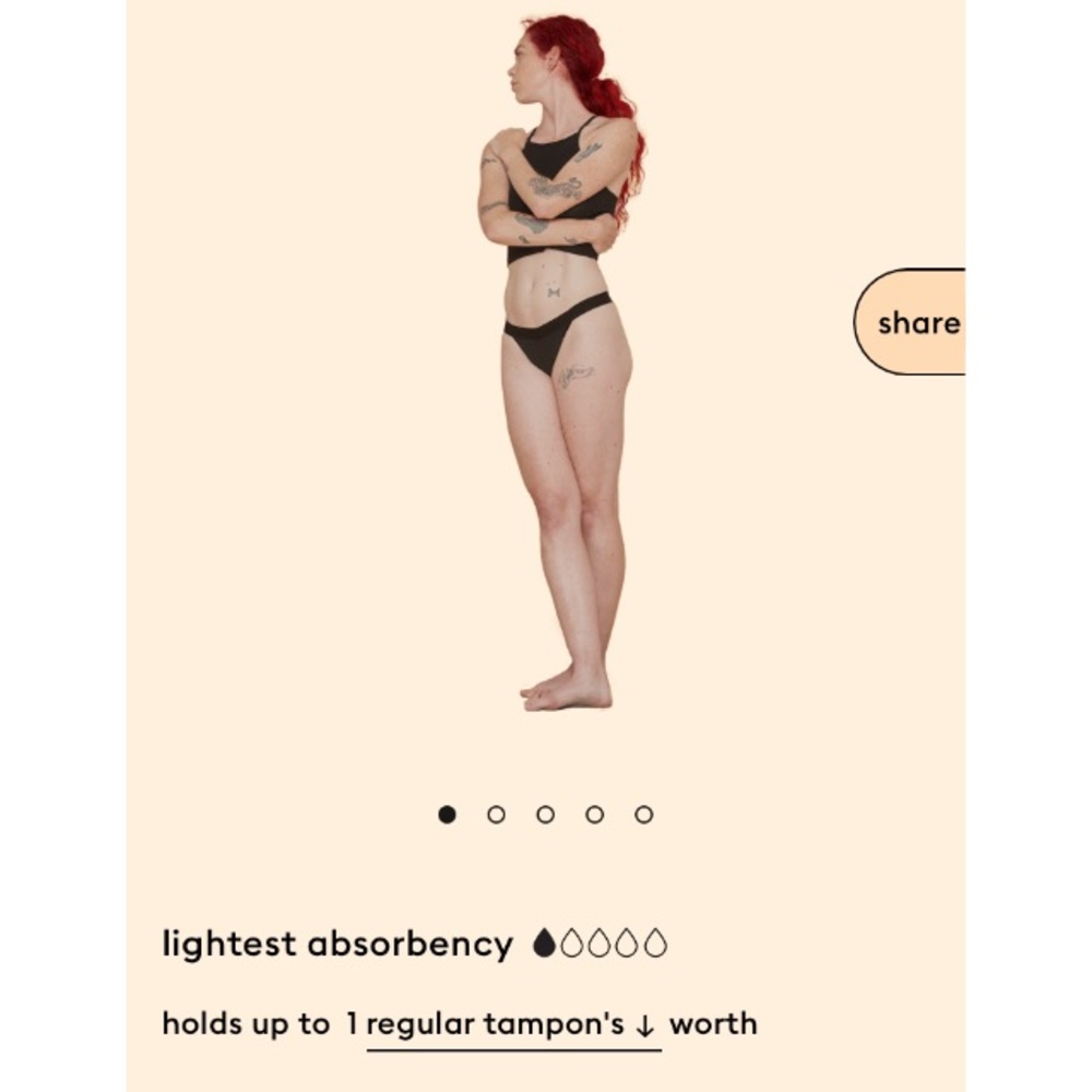 Thinx Cotton Thong, Lightest Absorbency